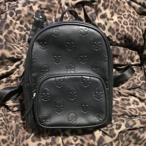 MAD Engine Black Skull Embossed Backpack